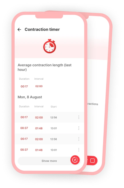 contraction timer screen